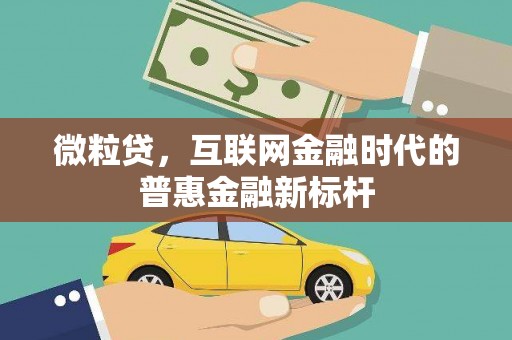 上犹微粒贷，互联网金融时代的普惠金融新标杆