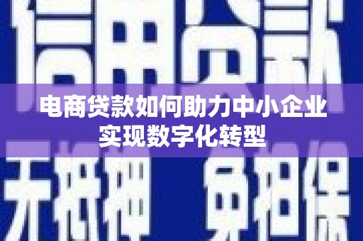 兰州电商贷款如何助力中小企业实现数字化转型