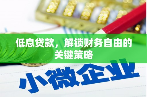 南郊低息贷款，解锁财务自由的关键策略