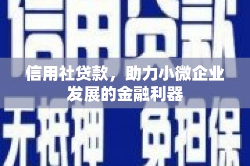 顺庆信用社贷款，助力小微企业发展的金融利器