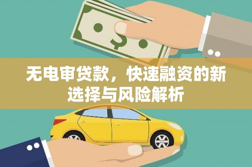 界首无电审贷款，快速融资的新选择与风险解析