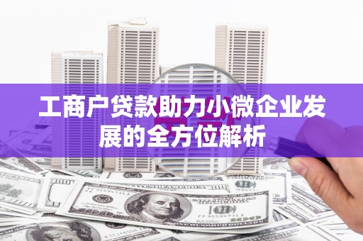 海陵工商户贷款助力小微企业发展的全方位解析