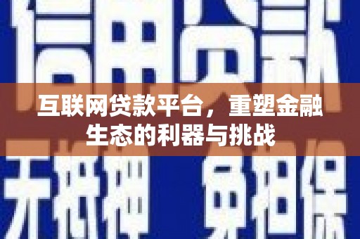 南京互联网贷款平台，重塑金融生态的利器与挑战