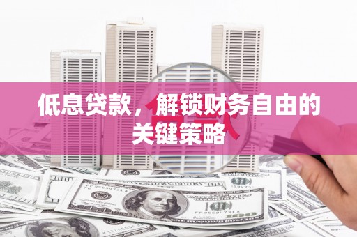 沙溪低息贷款，解锁财务自由的关键策略