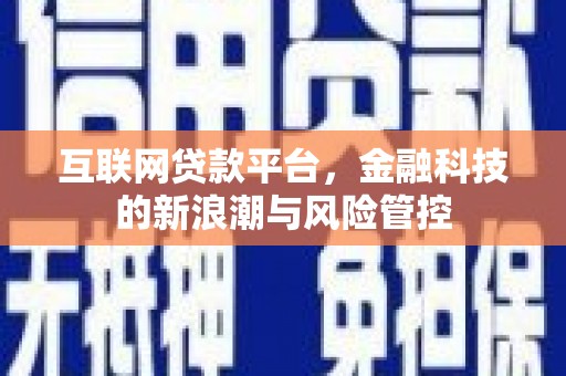 夏县互联网贷款平台，金融科技的新浪潮与风险管控